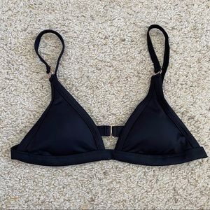 LA Hearts Black Triangle Bikini Top w/ Rose Gold Hardware
